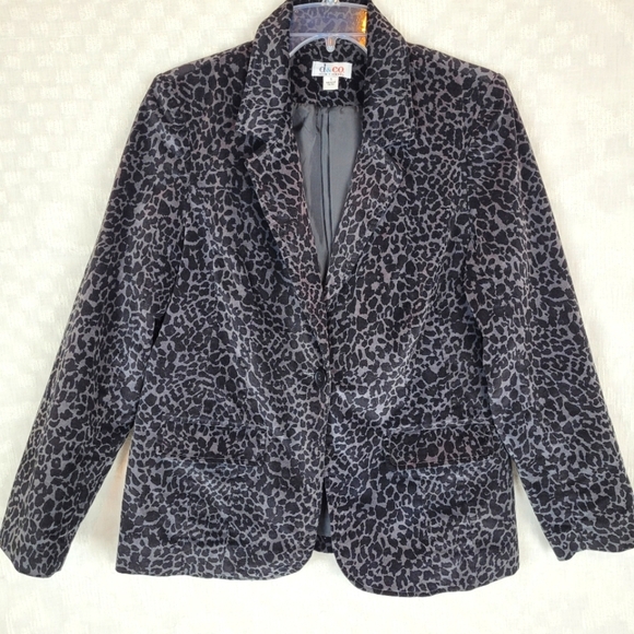 d&co Jackets & Blazers - d&co Denim + Company classic gray leopard print velvet blazer classic office S